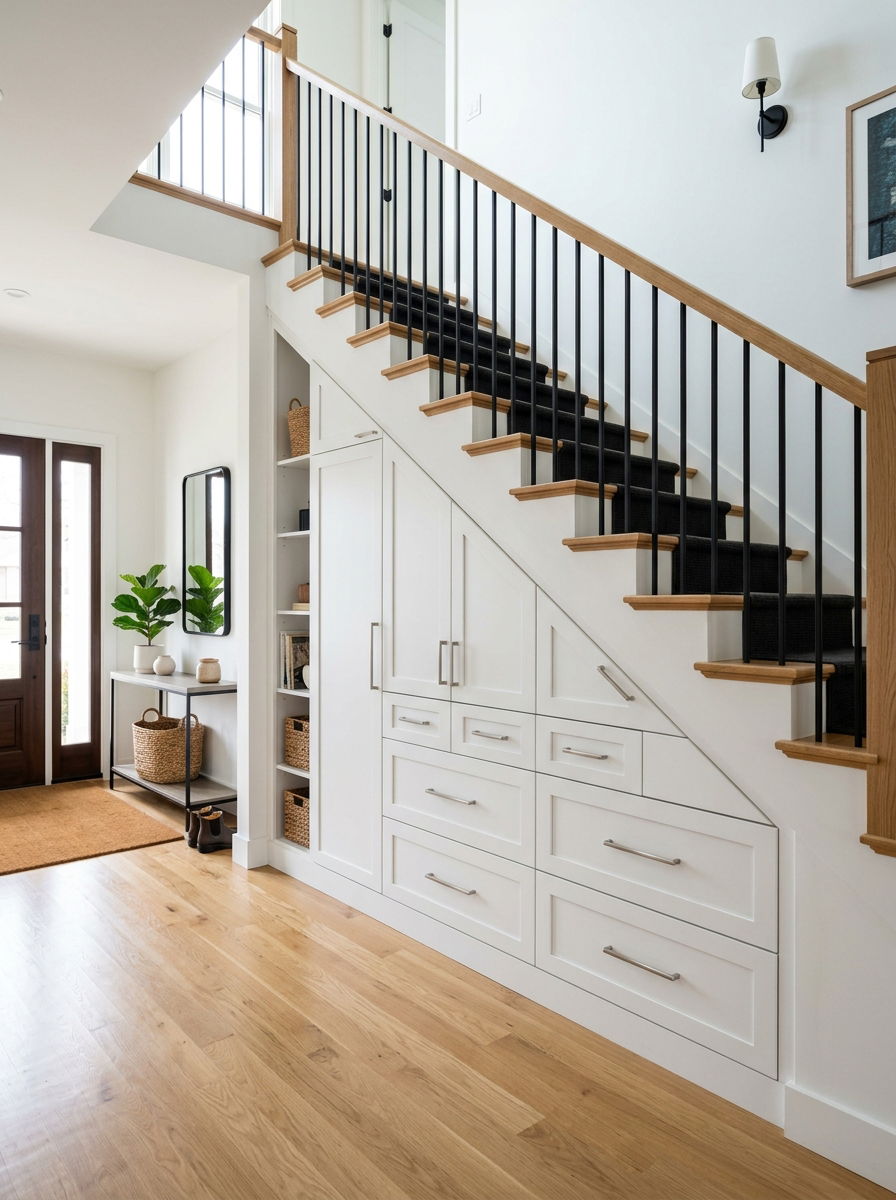 Under stairs storage - 30 small entryway ideas