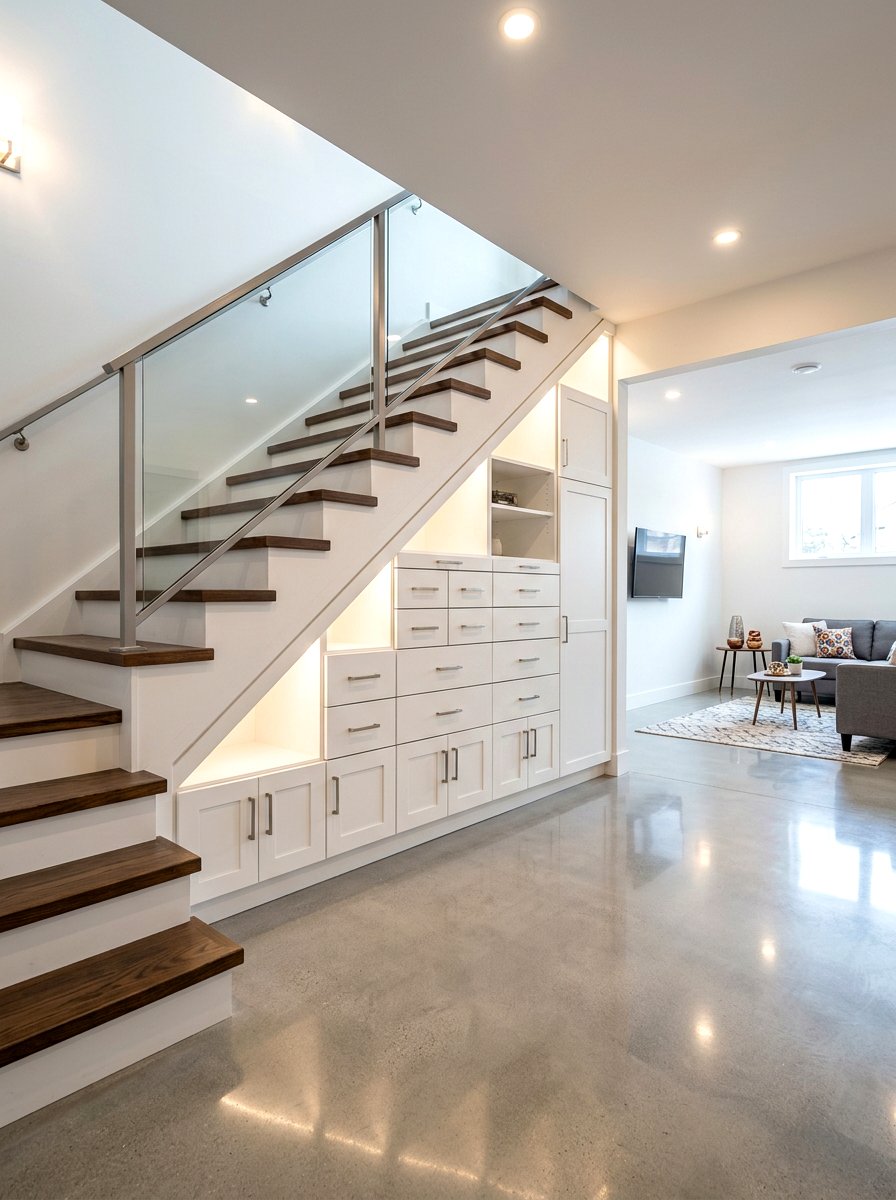Under stairs storage - 30 basement storage wall ideas