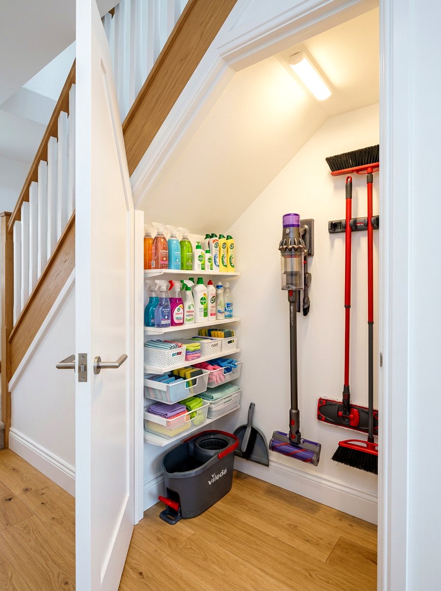 Under stairs utility closet - 30 under stairs storage ideas