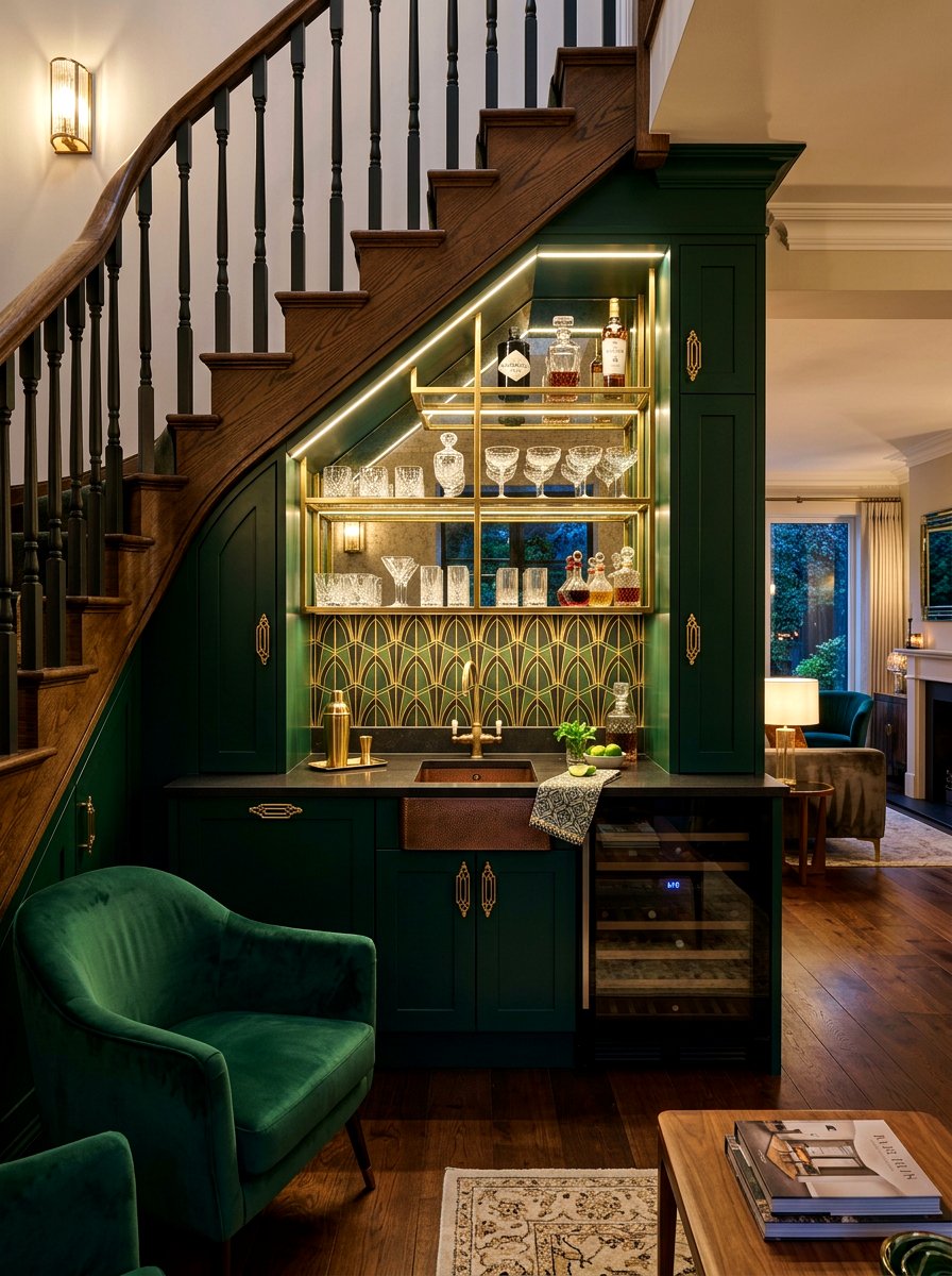 Under stairs wet bar - 30 under staircase nook ideas