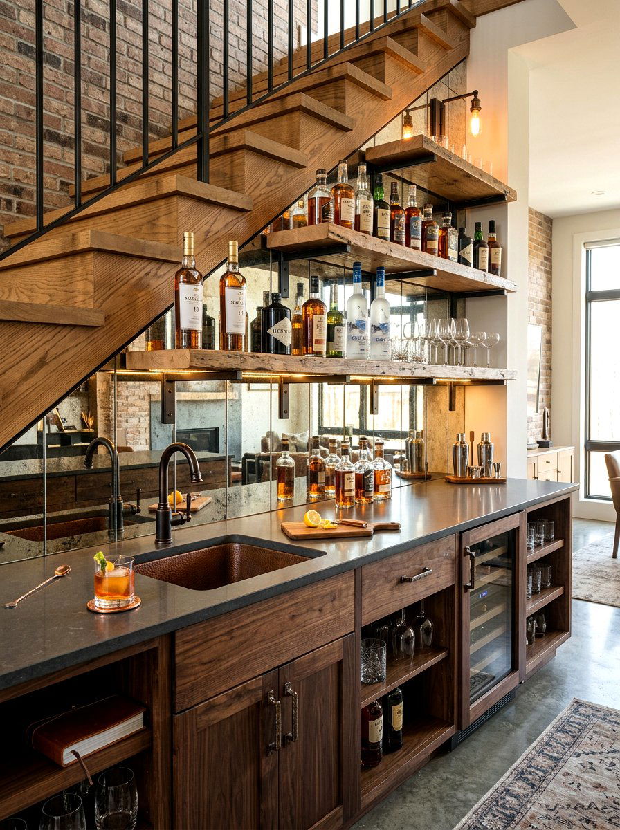 Under stairs wet bar - 30 under stairs decor niche ideas