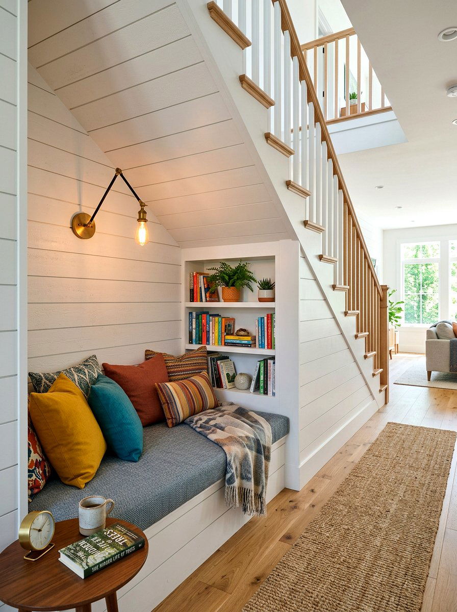 Under the stairs reading nook - 30 bright reading nook ideas