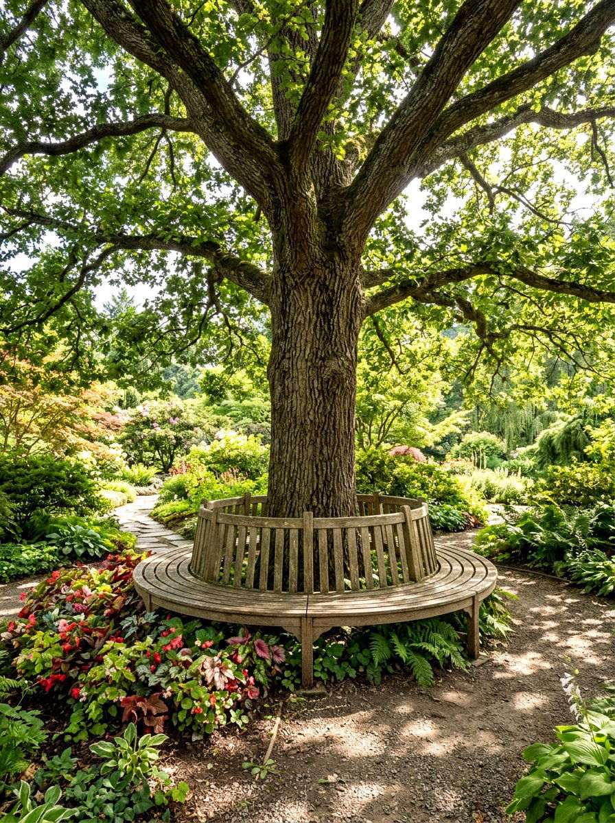 Under tree seating - 30 outdoor reading garden ideas