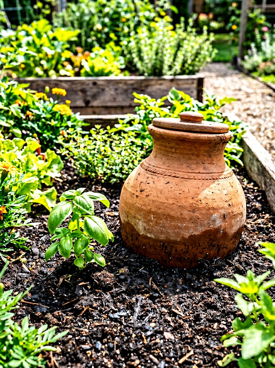 Underground Olla Pot - 30 greenhouse watering ideas