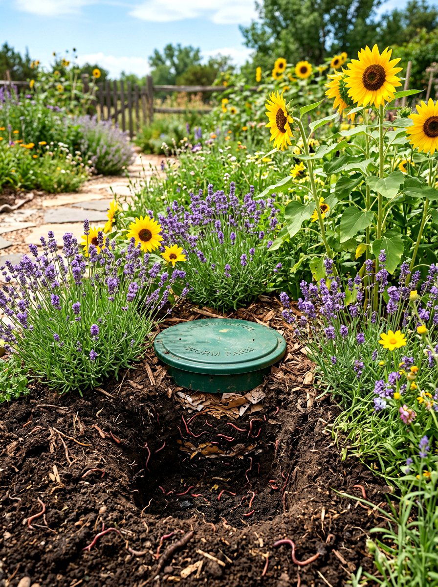 Underground worm farm - 30 compost corner garden ideas