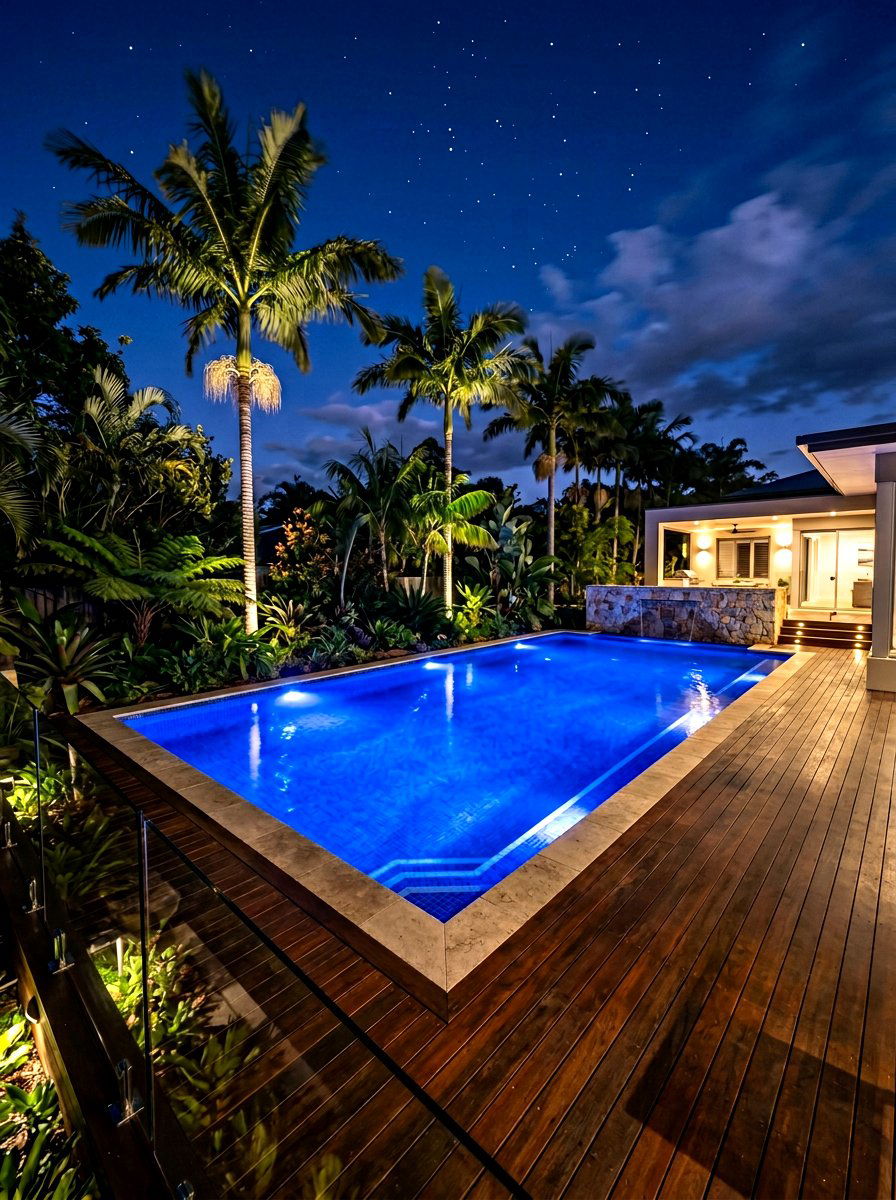 Underwater Pool Spotlights - 30 pool lighting ideas