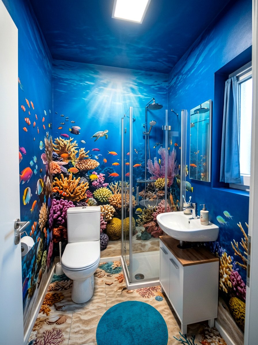 Underwater Sea Mural - 30 small room mural ideas