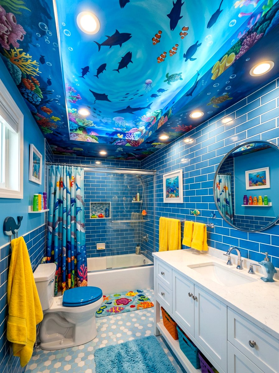 Underwater ceiling mural - 30 ceiling mural ideas