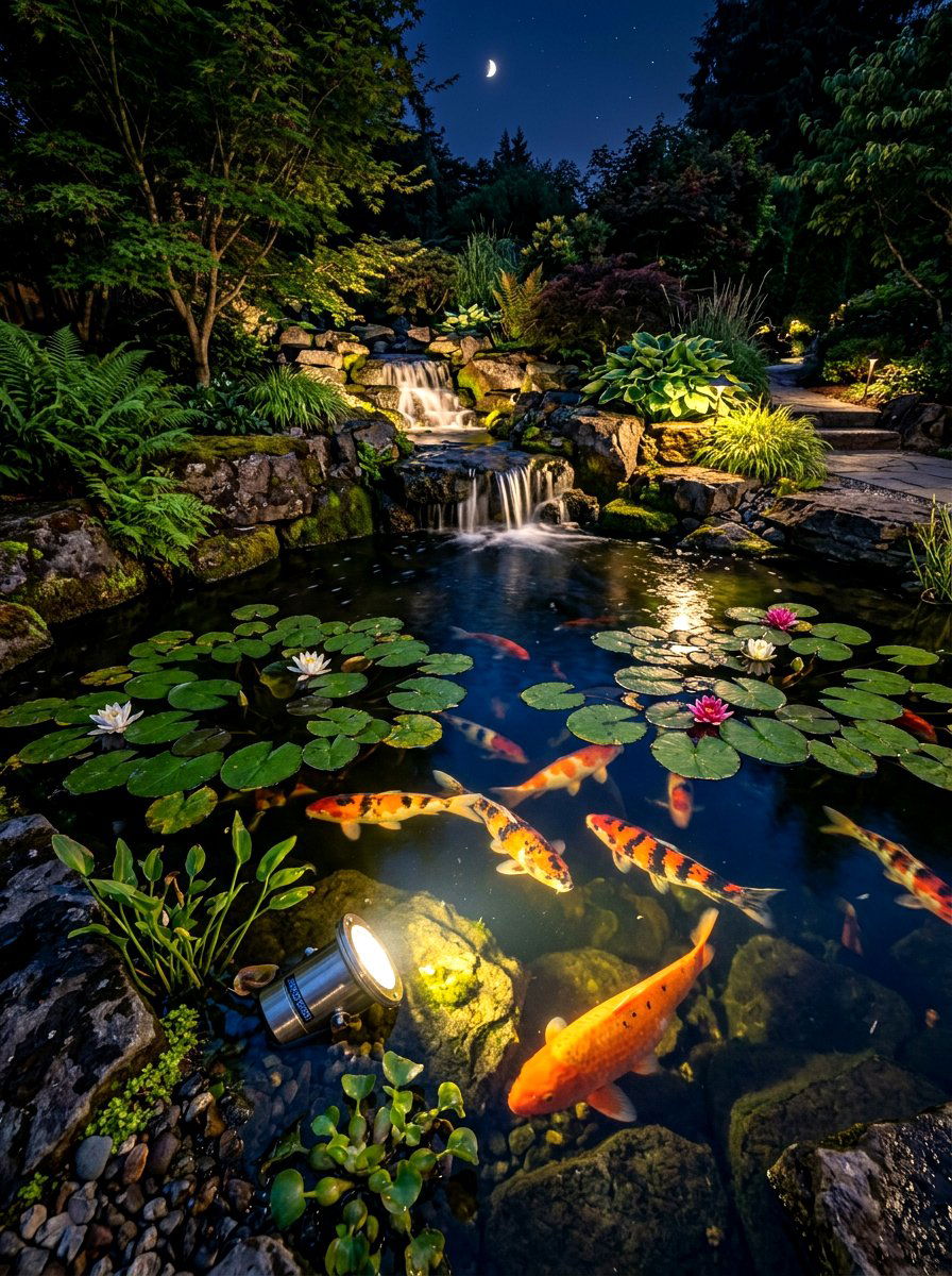 Underwater pond light - 30 landscape lighting ideas