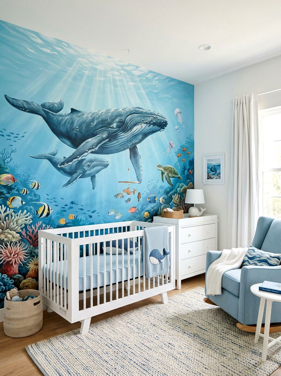 Underwater sea wall mural - 30 mural wall ideas