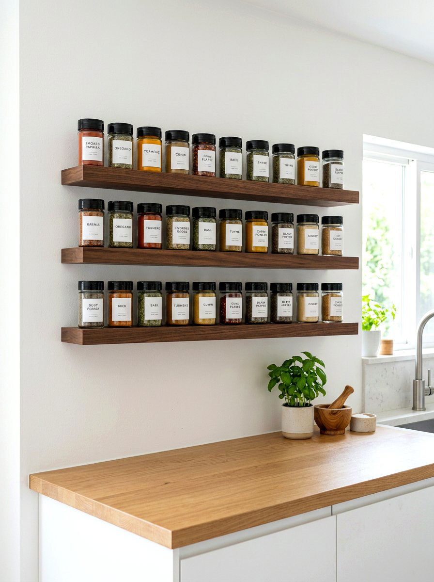 Uniform spice bottle set - 30 food container organization ideas