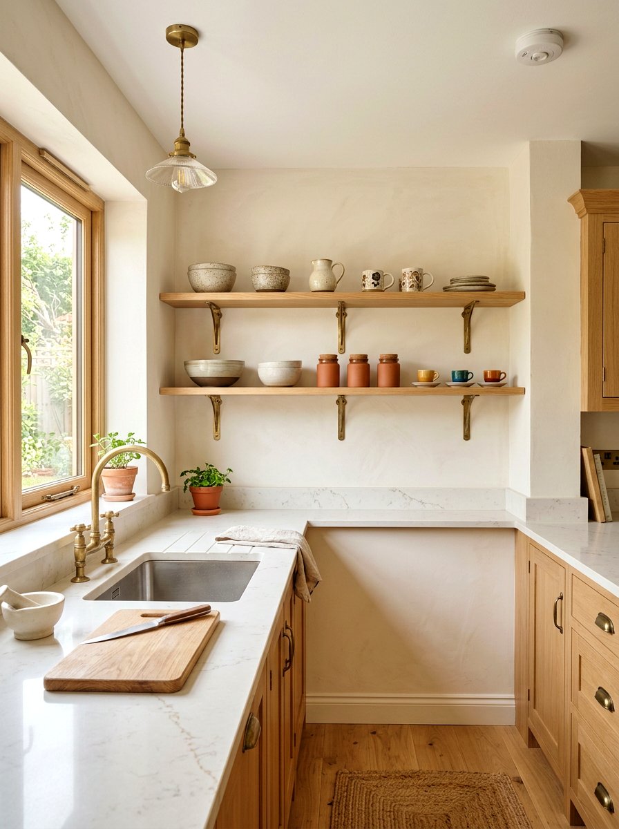 Unlacquered Brass Shelf Brackets - 30 unlacquered brass kitchen ideas