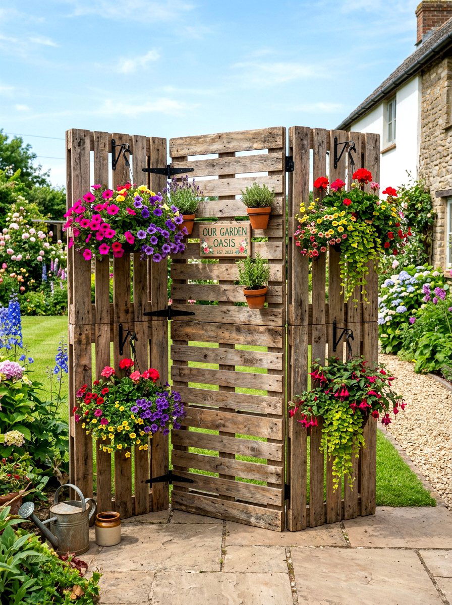 Upcycled Pallet Wood Screen - 30 utility box cover ideas