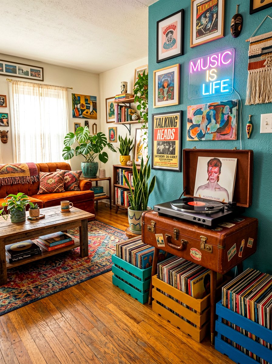 Upcycled Record Player Furniture - 30 record player corner ideas