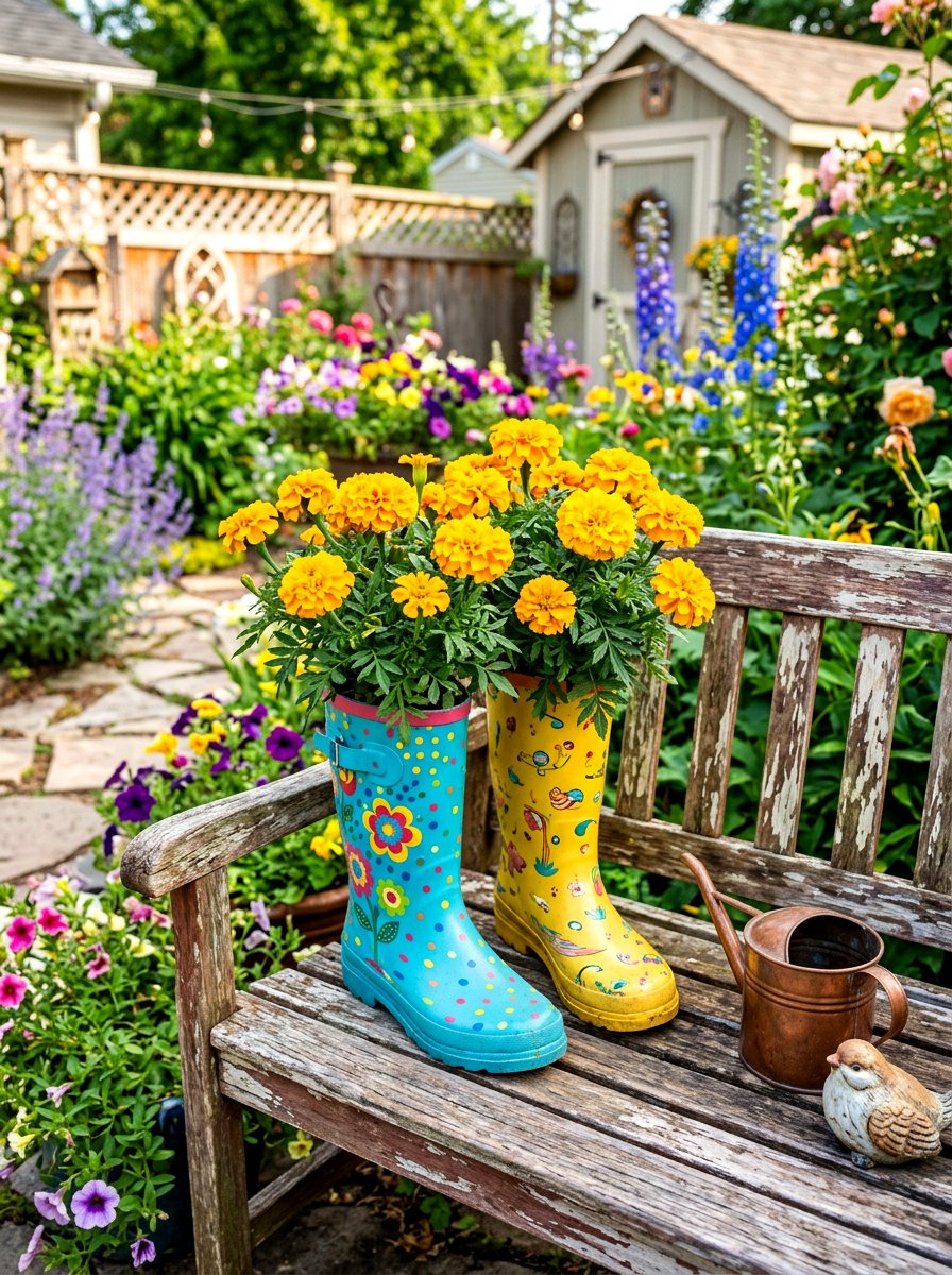 Upcycled garden container - 30 container garden ideas