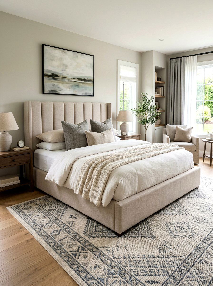 Upholstered Bed Frame - 30 low stimulation bedroom ideas