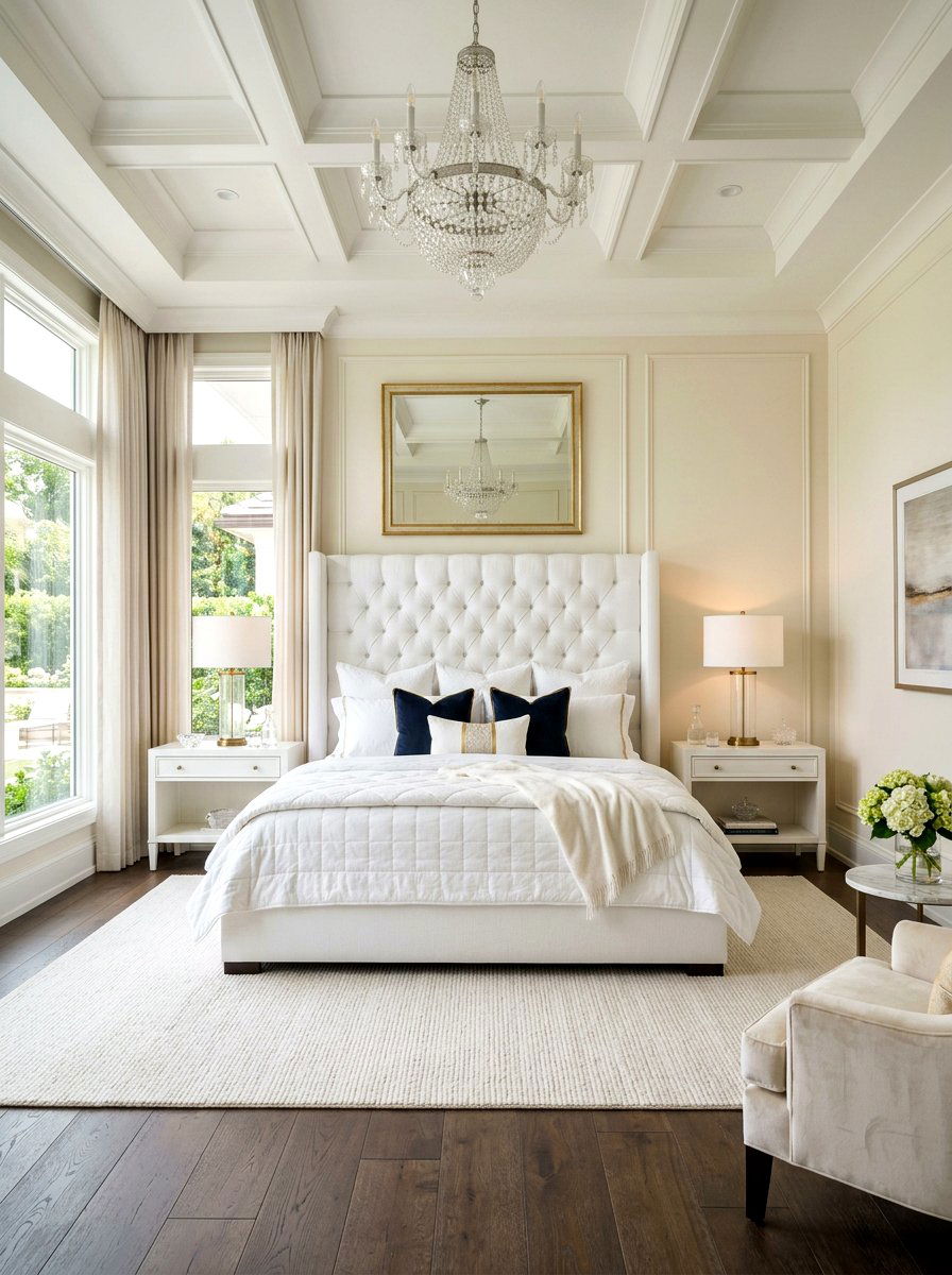 Upholstered Bed Headboard - 30 Hamptons bedroom ideas