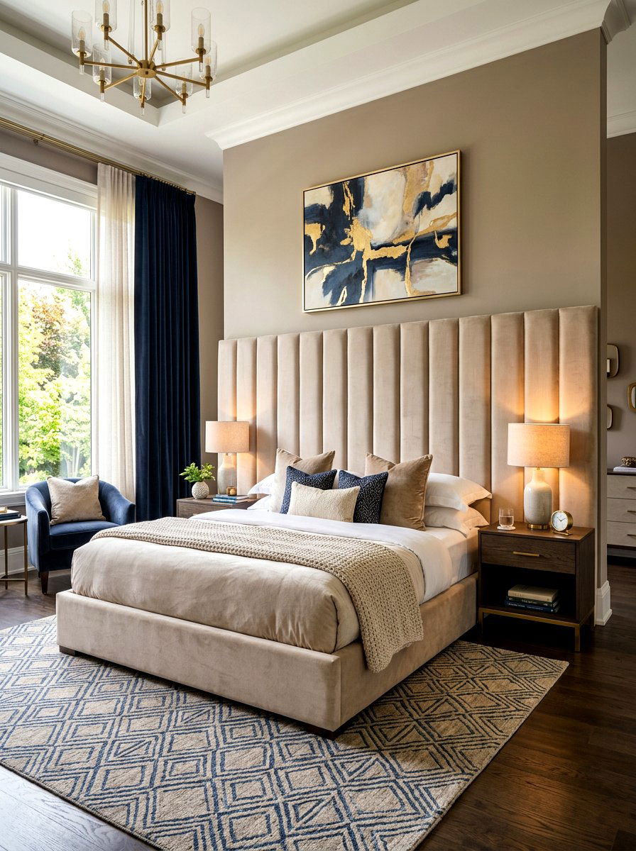 Upholstered Bedroom Headboard - 30 hotel style bedroom ideas