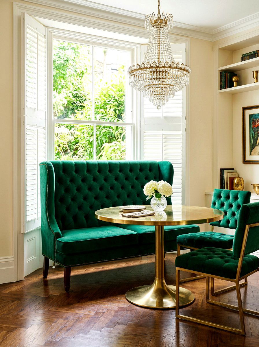 Upholstered Bench Seating - 30 window breakfast nook ideas