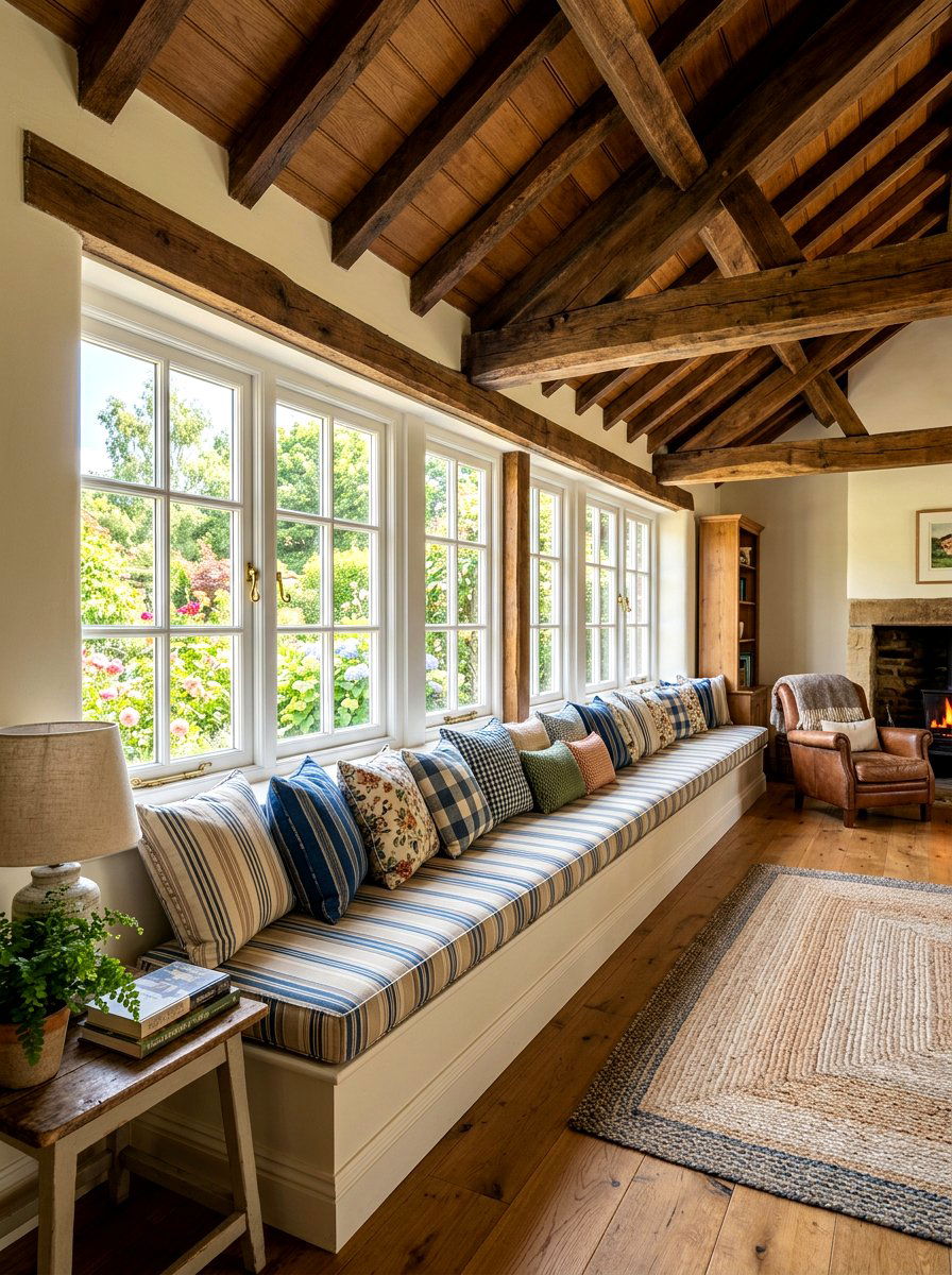 Upholstered Bench Seating - 30 sunroom seating ideas