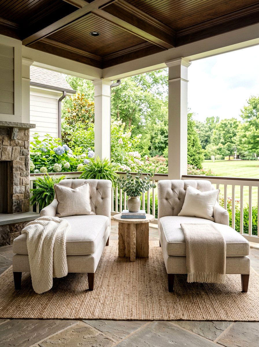 Upholstered Chaise Pair - 30 chaise pair patio ideas