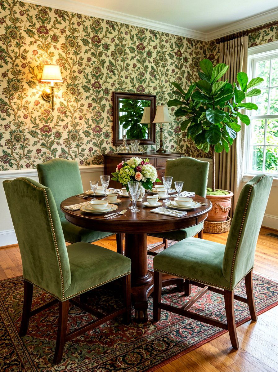 Upholstered Dining Chair - 30 warm traditional dining room ideas