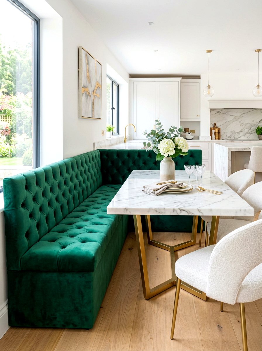 Upholstered Kitchen Bench - 30 breakfast room ideas