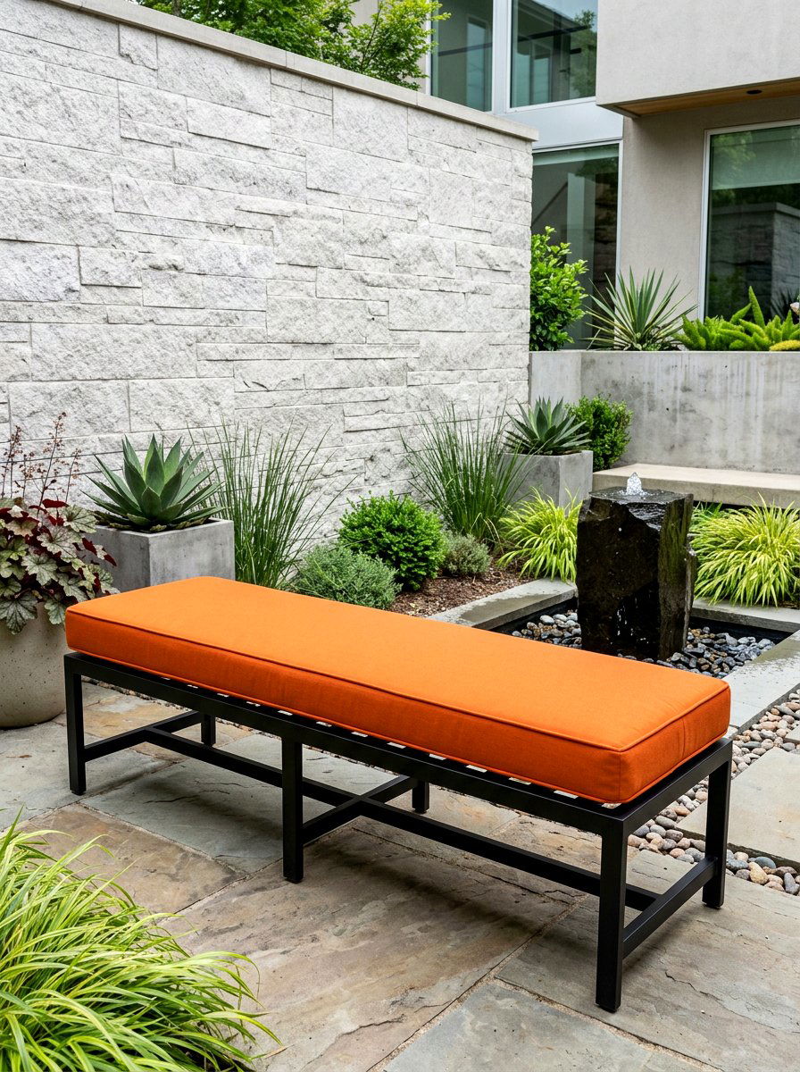 Upholstered Outdoor Bench - 30 plush patio seating ideas