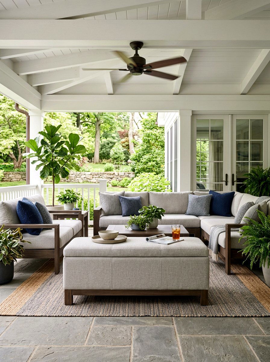 Upholstered Outdoor Storage Bench - 30 outdoor storage bench ideas