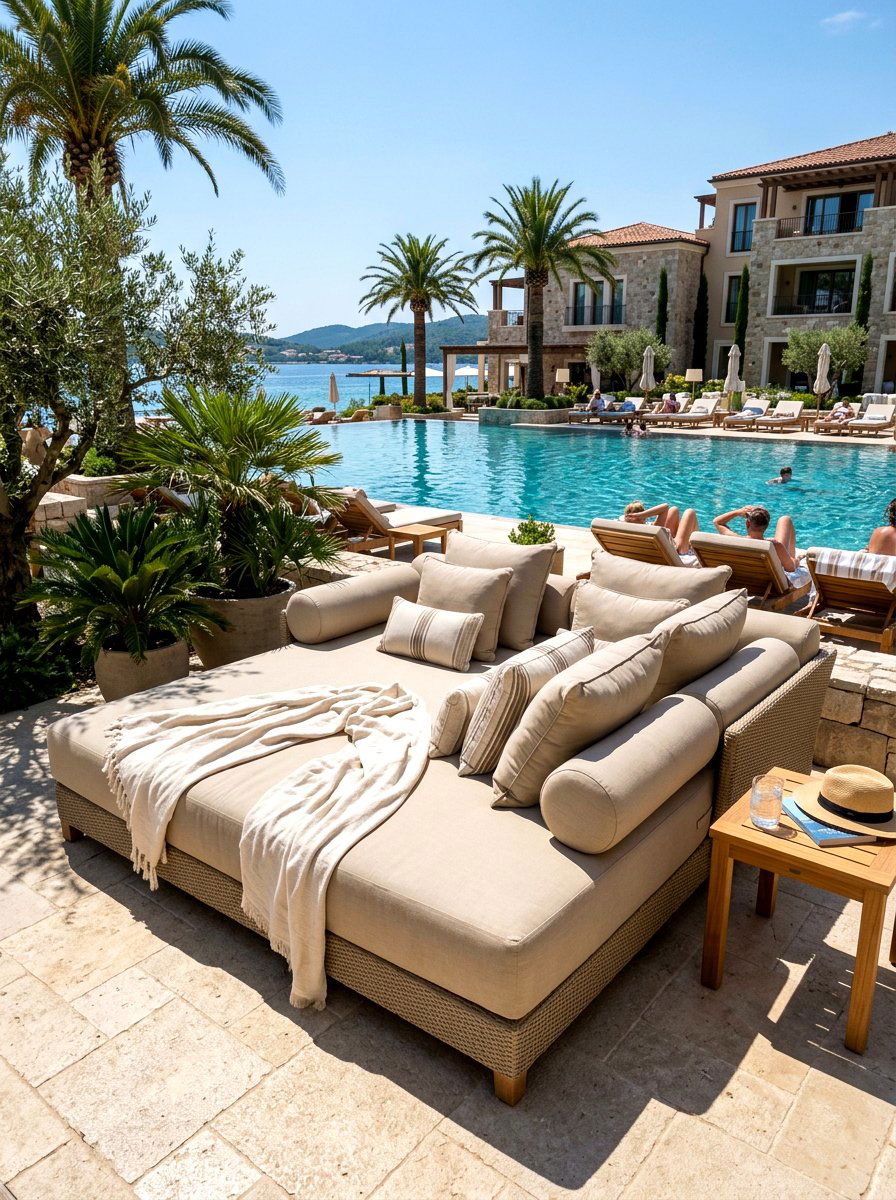 Upholstered Pool Daybed - 30 poolside daybed ideas