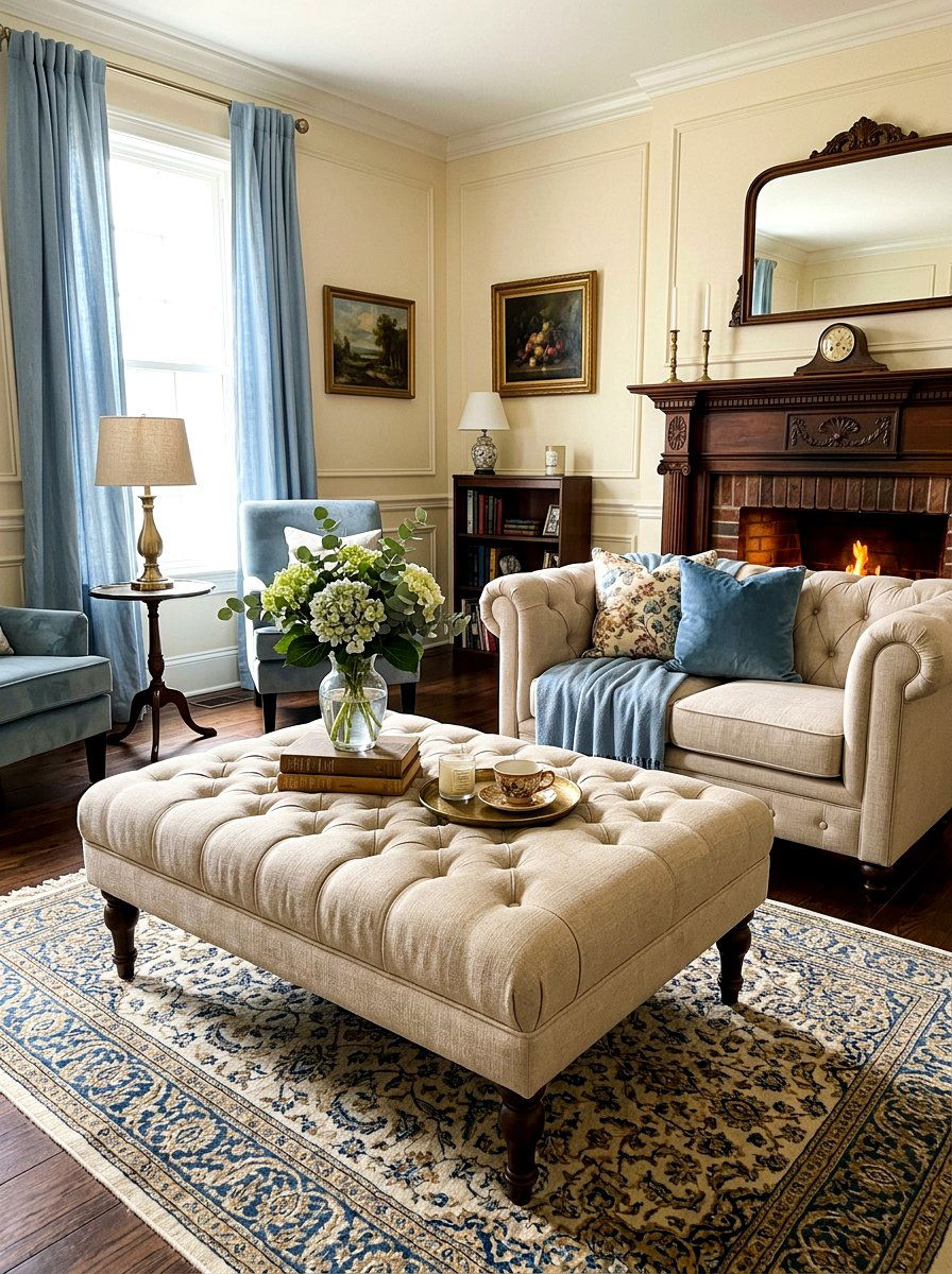 Upholstered Tufted Coffee Table - 30 oversized coffee table ideas