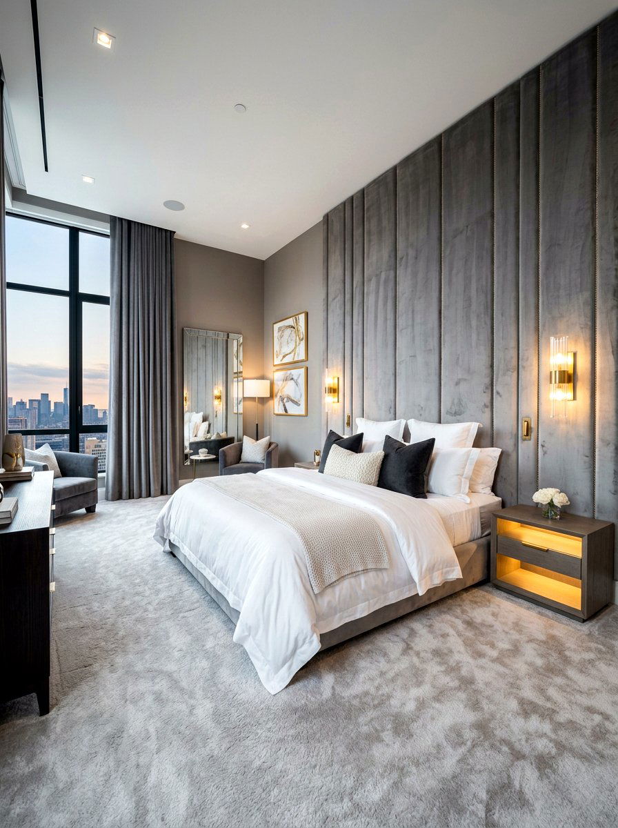 Upholstered Wall Panel - 30 headboard wall ideas