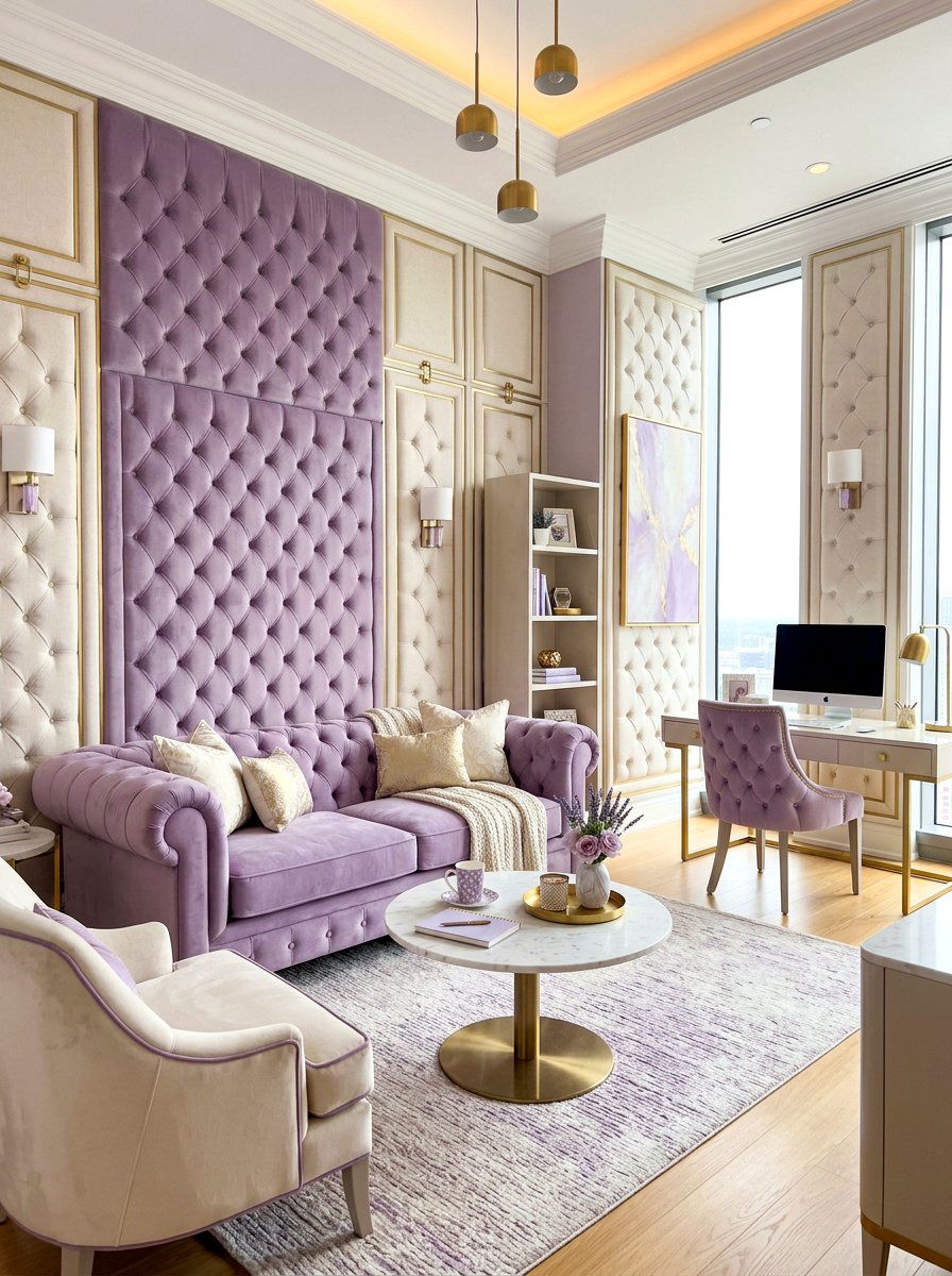 Upholstered Wall Panels - 30 acoustic office decor ideas