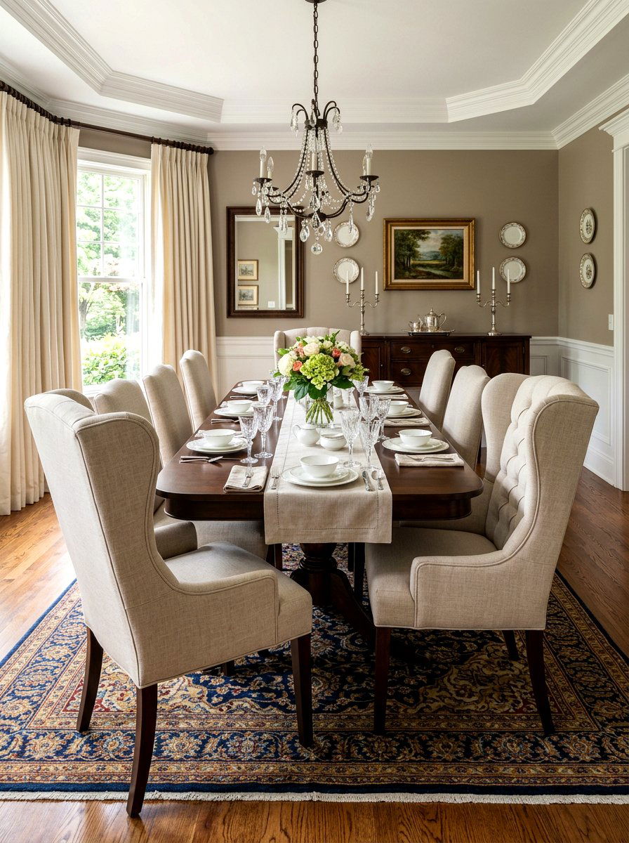 Upholstered Wingback Chairs - 30 collected traditional dining room ideas