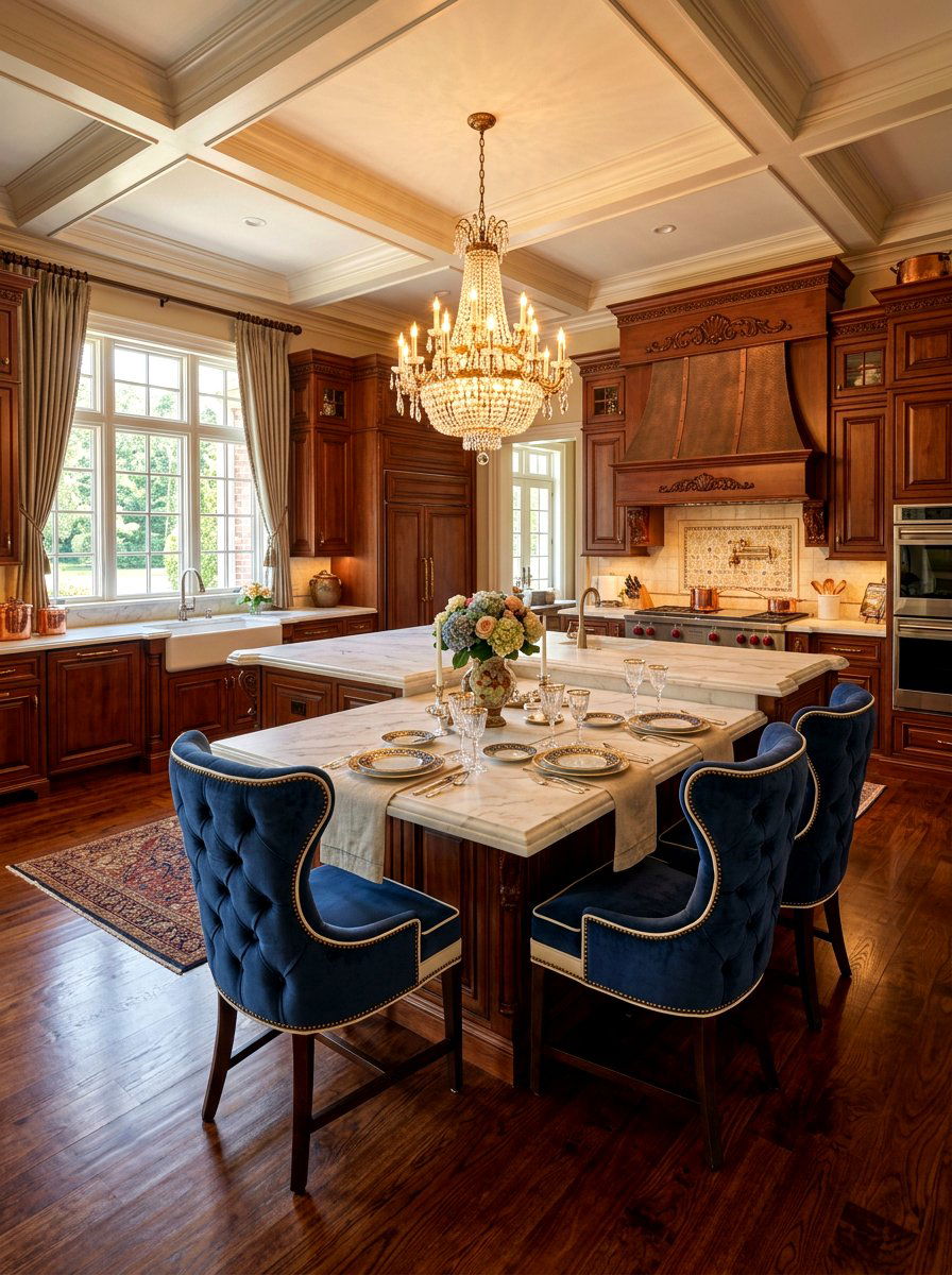 Upholstered Wingback Chairs - 30 kitchen island seating ideas