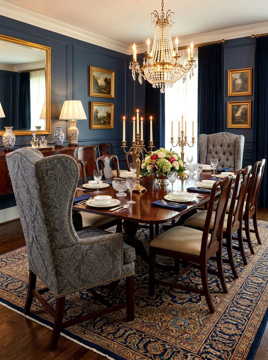 Upholstered Wingback Host Chairs - 30 mixed dining seating ideas