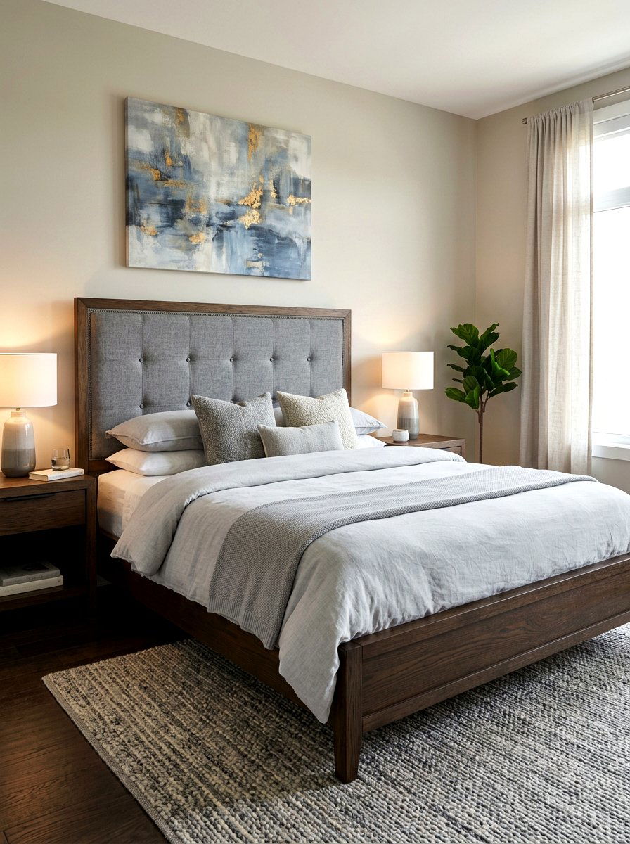 Upholstered Wood Frame Bed - 30 wood bed frame ideas