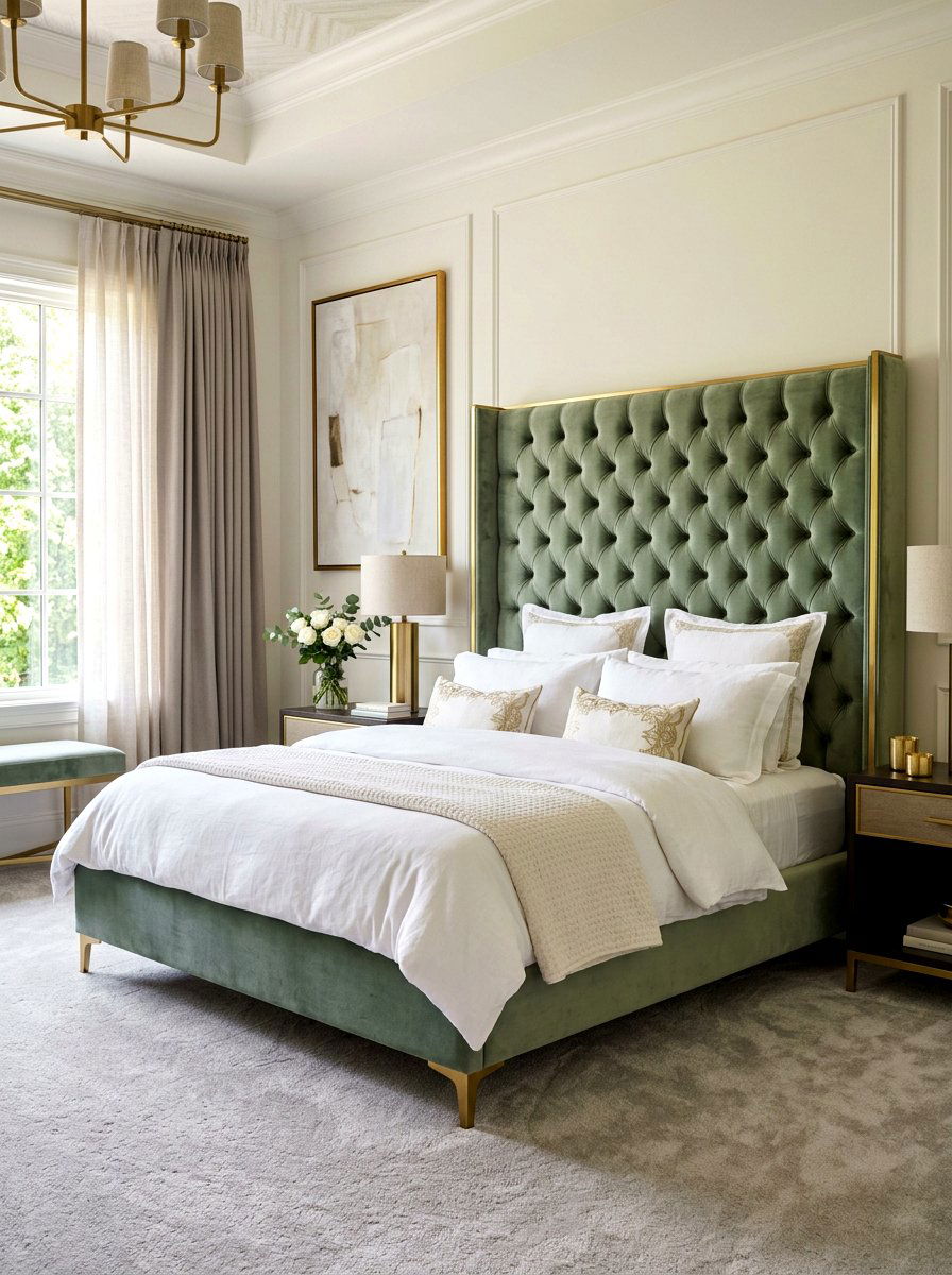 Upholstered bed frame - 30 calm sensory bedroom decor ideas