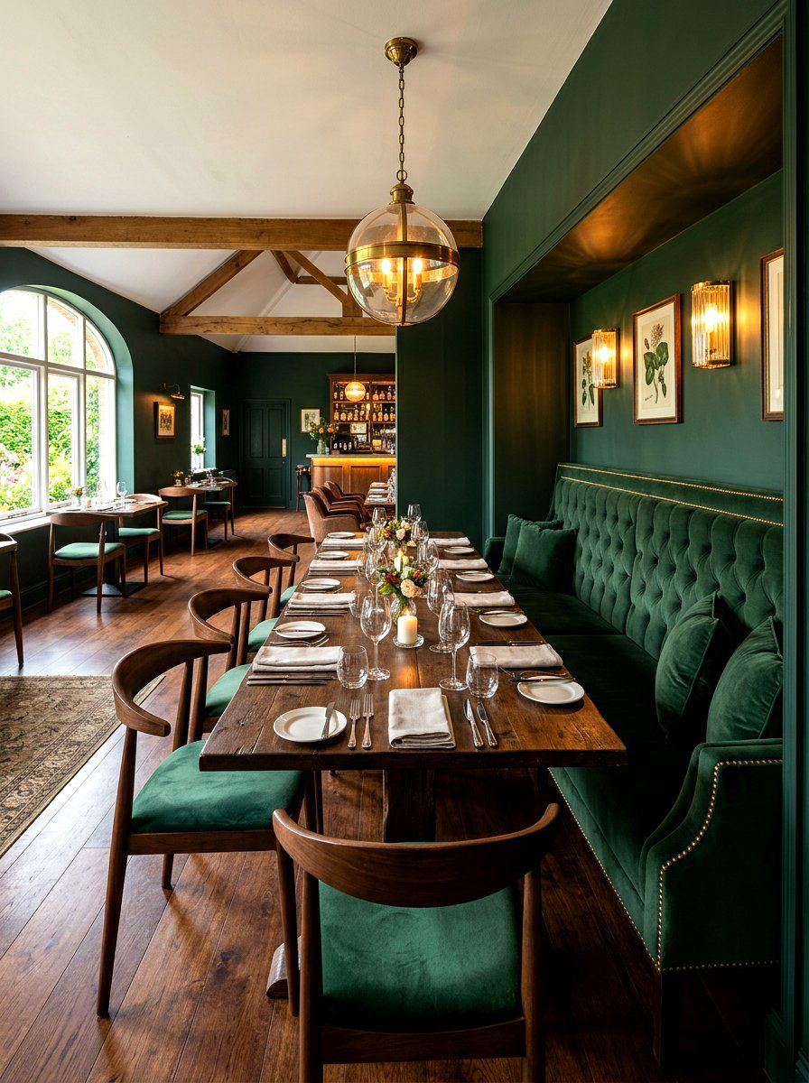 Upholstered bench seating - 30 moody supper club dining ideas