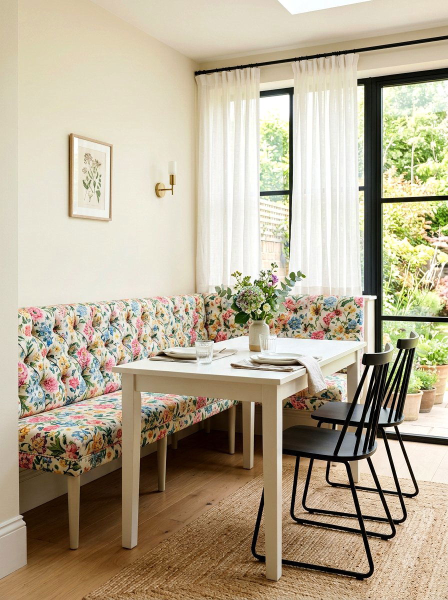 Upholstered breakfast bench - 30 breakfast room bench ideas