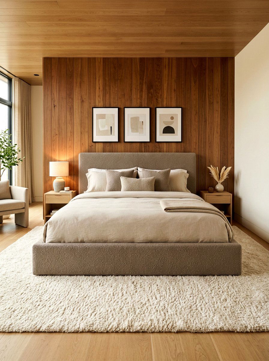 Upholstered platform bed - 30 luxury Pinterest bedroom ideas