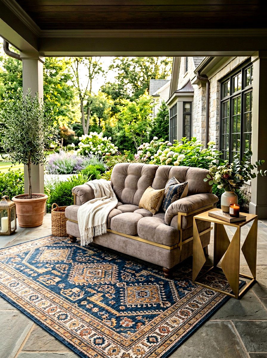 Upholstered porch loveseat - 30 loveseat porch seating ideas