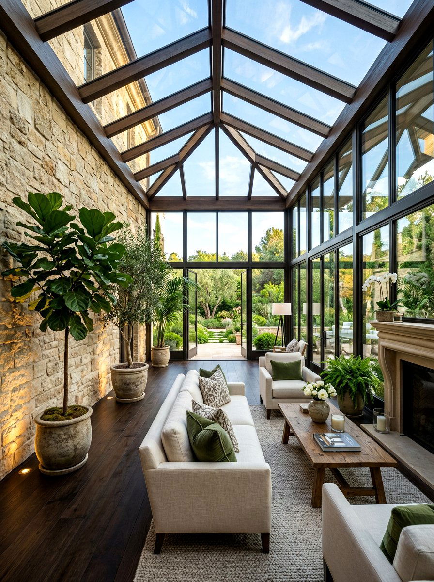 Uplighting Floor Spotlights - 30 sunroom lighting ideas