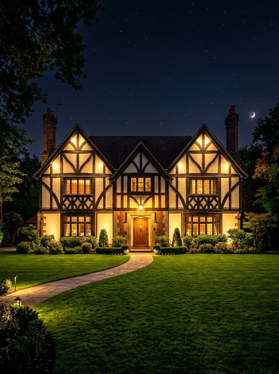 Uplighting For Half Timbering - 30 Tudor exterior lighting ideas