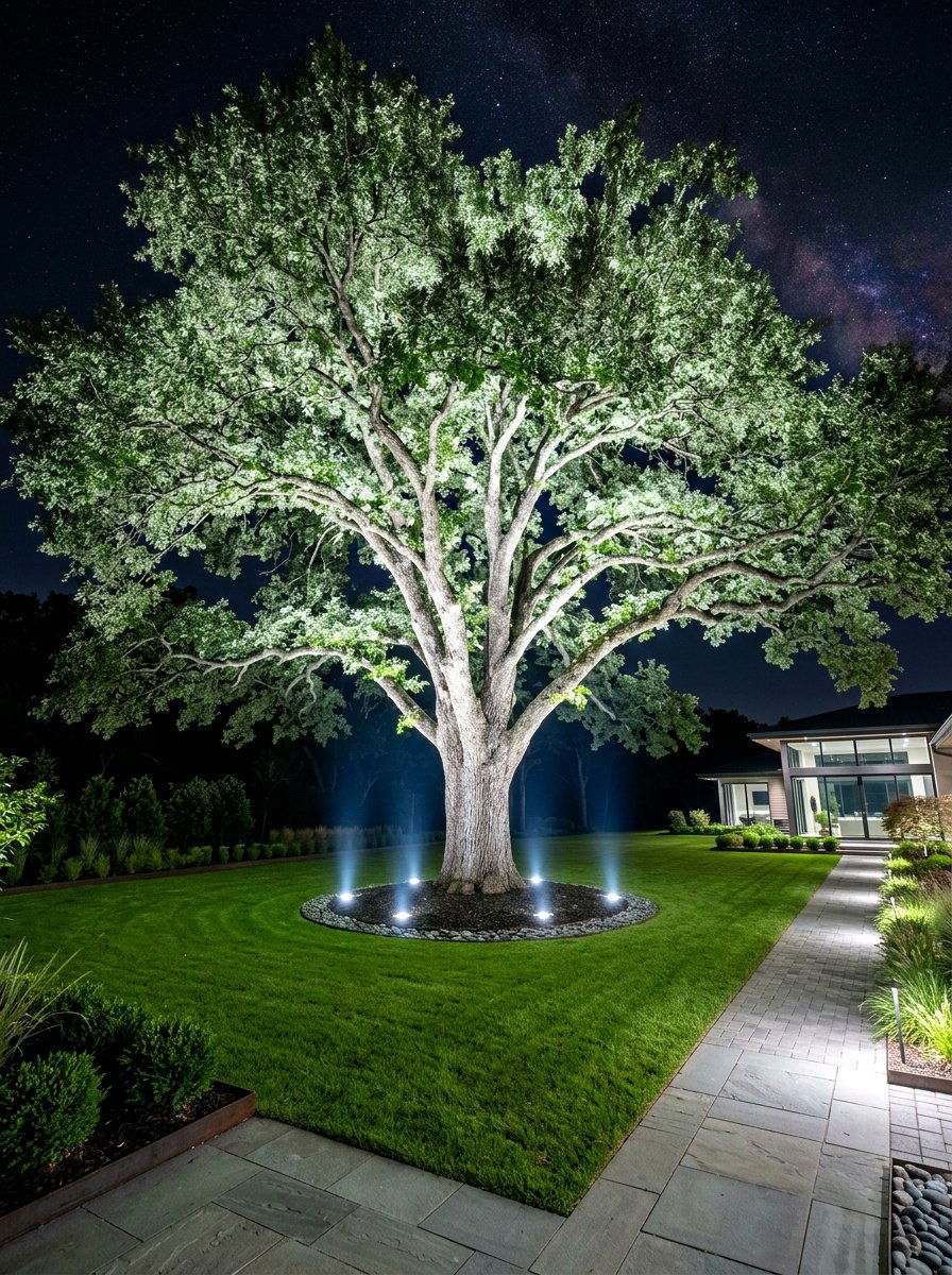 Uplighting Outdoor Tree - 30 tree lighting ideas