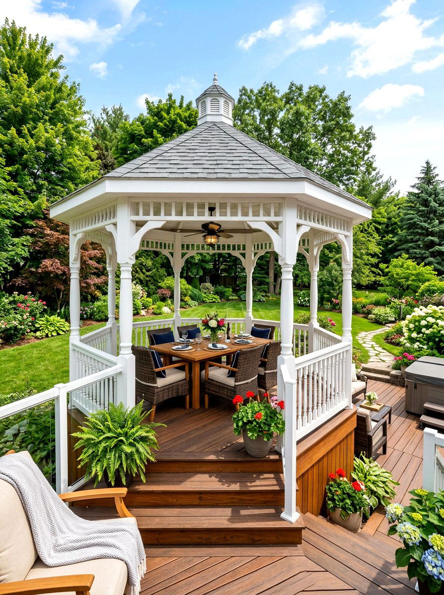 Upper Level Gazebo - 30 two level deck ideas