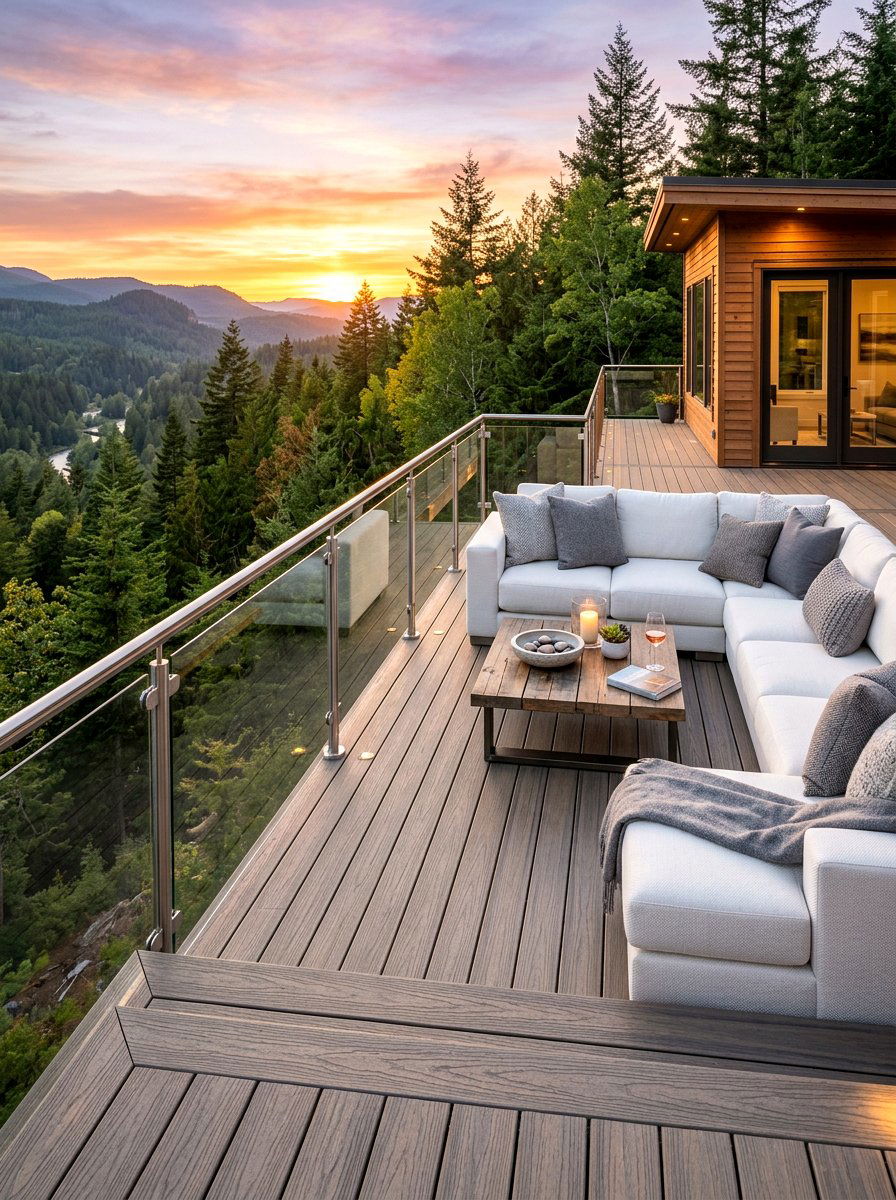 Upper Level Lounge Space - 30 two level deck ideas