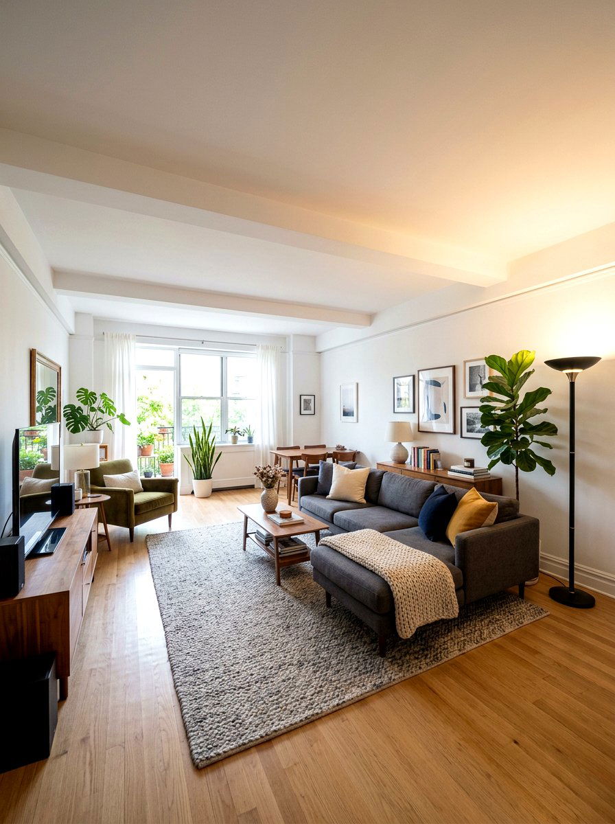 Upward Facing Torchiere - 30 no overhead light apartment ideas