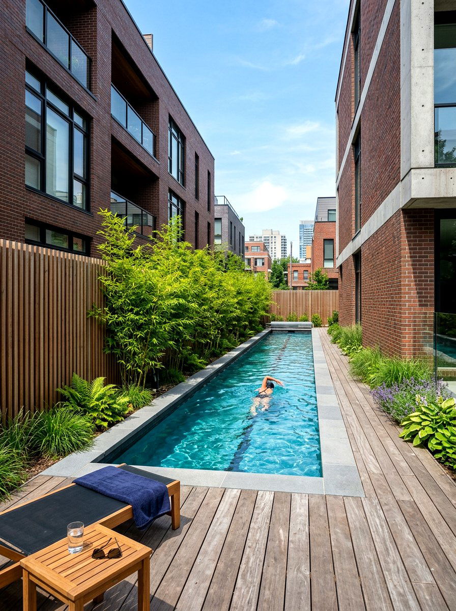 Urban Backyard Lap Pool - 30 lap pool backyard ideas