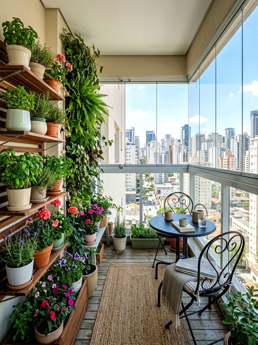 Urban Balcony Enclosed Garden - 30 enclosed patio garden ideas